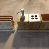 In Stock: Bamboo Bathroom Accessories Vanity Caddy Set, 4 pcs