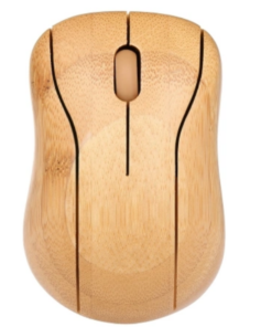Computer Bamboo Wireless Mouse with USB Receiver