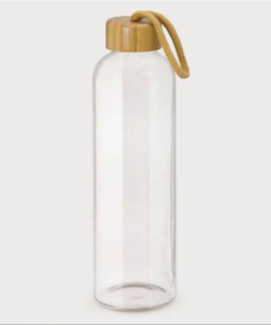 Glass Bottle with Bamboo Lid and Silicone