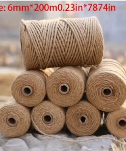 Jute Cord, 6 mm Thick, Extra-Long 200 m, Natural Jute Rope