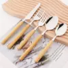 4/5-Piece 304 Stainless Steel Cutlery Set with Bamboo Handle