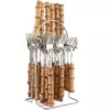 24-Piece Cutlery Set with Bamboo Handles