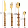 24-Piece Bamboo Cutlery Set, Stainless Steel