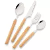 4/5-Piece 304 Stainless Steel Cutlery Set with Bamboo Handle