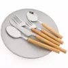 4/5-Piece 304 Stainless Steel Cutlery Set with Bamboo Handle