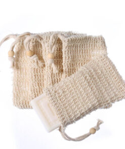Natural Fibre Soap Bags for Lathering and Drying Soap, Exfoliating Soap Saver Bag, Organic Soap Bag with Bag Holder for the Shower