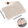 Natural Fibre Soap Bags for Lathering and Drying Soap, Exfoliating Soap Saver Bag, Organic Soap Bag with Bag Holder for the Shower