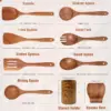 9-Piece Kitchen Utensil Set, Premium Wooden Kitchen Tools