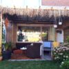 Wooden Pergola with Bamboo Poles