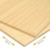 3-Ply Natural Side-Pressed Bamboo Plywood 1215 x 1220 x 10 mm