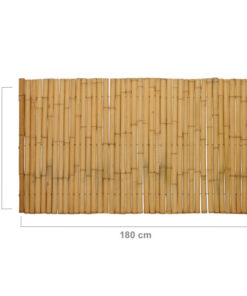 Bamboo Fence Roll Half-Round Natural 180 x 100 cm