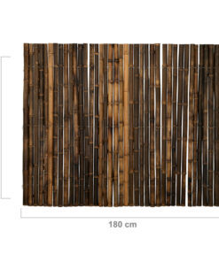 Half-Round Black Bamboo Fence Roll 180 x 100 cm