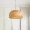 Farmhouse-Style Hand-Woven Bamboo Rattan Lampshade