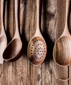 5-Piece Premium Wooden Kitchen Utensil Set
