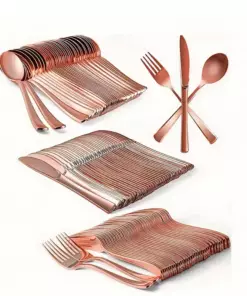 75-Piece Rose Gold Cutlery Set
