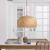 Farmhouse-Style Hand-Woven Bamboo Rattan Lampshade