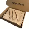 Wooden Cutlery Set Includes Forks/Spoons/Knives Instead of Plastic Cutlery