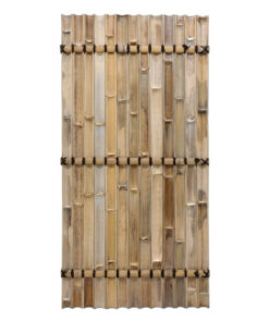 Half-Round Black Bamboo Fence Screen 90 x 180 cm