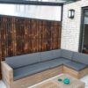 Half-Round Black Bamboo Fence Screen 90 x 180 cm