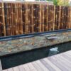 Half-Round Black Bamboo Fence Screen 90 x 180 cm