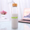 Glass Bottle with Bamboo Lid and Silicone