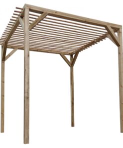 Wooden Pergola with Bamboo Poles