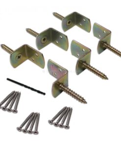 Fence Support L-Bracket, Yellow Galvanized &ndash; 6 pcs
