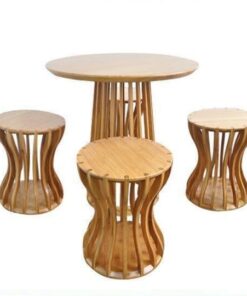 Bamboo Furniture Set, Round Bamboo Table