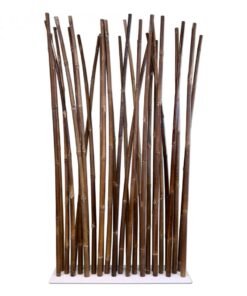Black Bamboo Room Divider with White Base Plate 100 x 200 cm