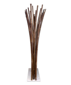 Black Bamboo Room Divider with White Base Plate 100 x 200 cm