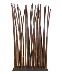 Black Bamboo Room Divider with Black Base Plate 100 x 200 cm
