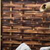 Black Woven Bamboo Fence, Vertical, 90 x 180 cm