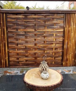 Black Woven Bamboo Fence, Vertical, 180 x 180 cm