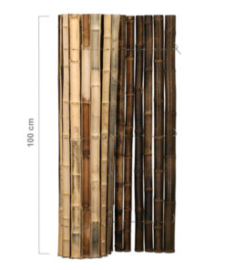 Half-Round Black Bamboo Fence Roll 180 x 100 cm