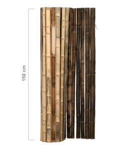 Half-Round Black Bamboo Fence Roll 180 x 150 cm