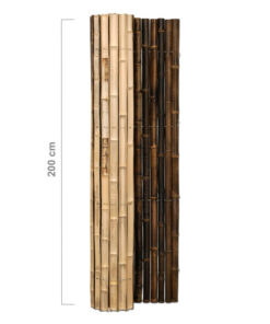 Half-Round Black Bamboo Fence Roll 180 x 200 cm