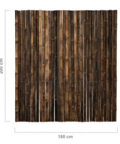 Half-Round Black Bamboo Fence Roll 180 x 200 cm
