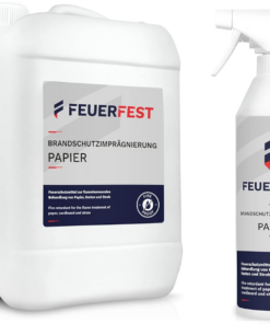 FEUERFEST&reg; Fire-retardant impregnation for paper, cardboard, and straw - DIN 4102-B1 - 5.0 L, 2.5 L, 0.5 L.