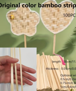 100 Bamboo Strips for DIY Projects - Length 30 cm, Thickness 0.5 mm, Widths 0.5 cm/0.75 cm/1 cm